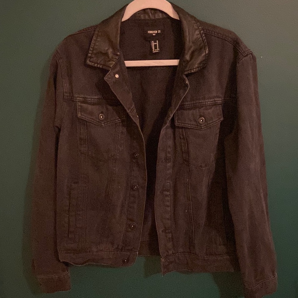 black acid wash denim jacket